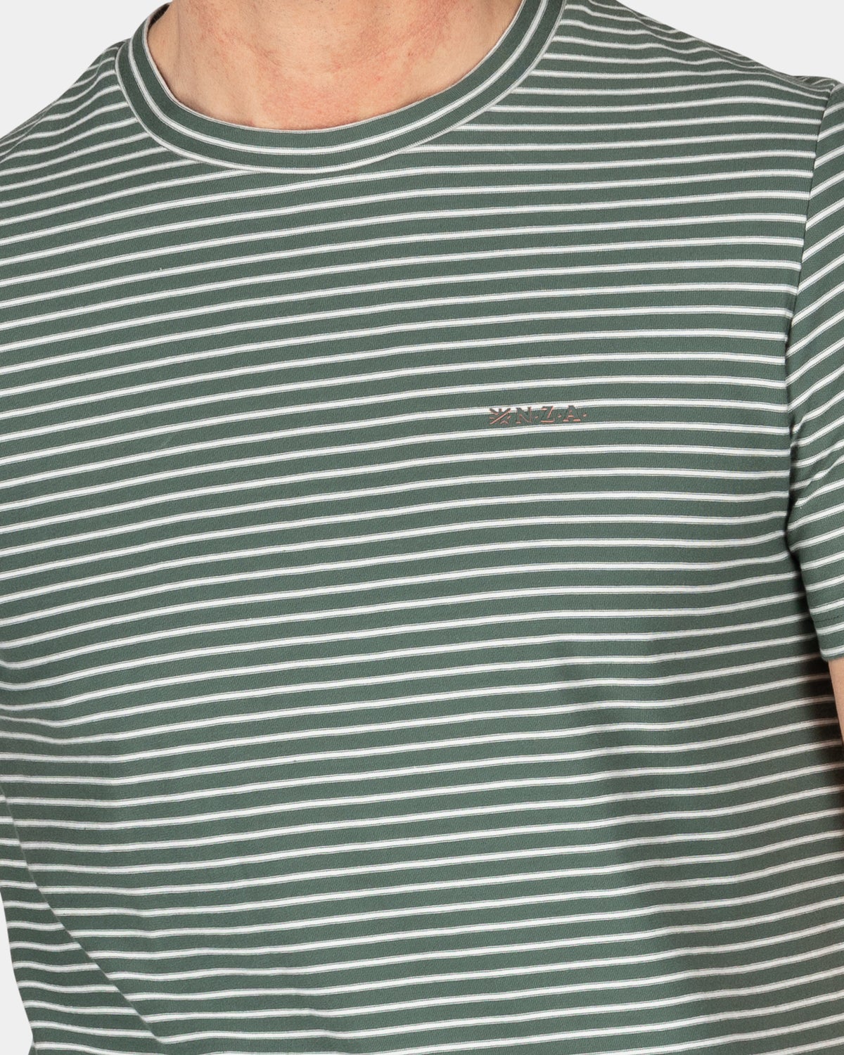 Striped cotton t-shirt - Chalk Green