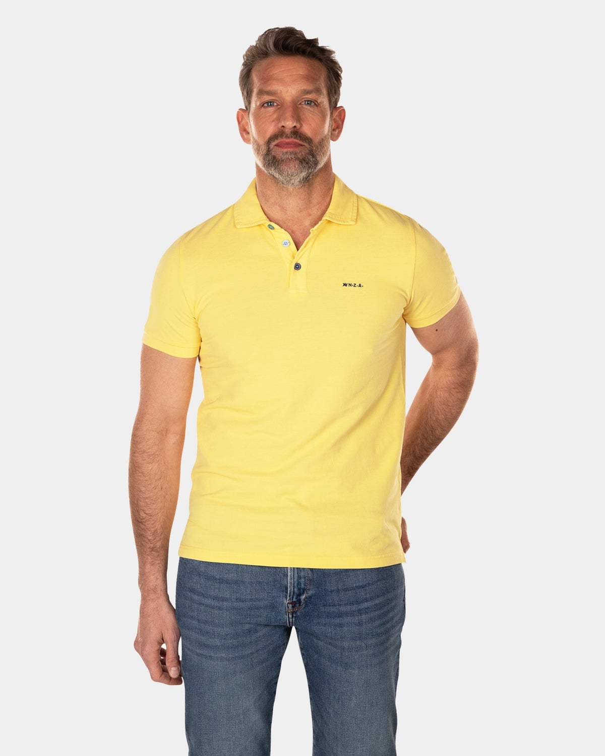 Plain cotton polo - Iguana Yellow
