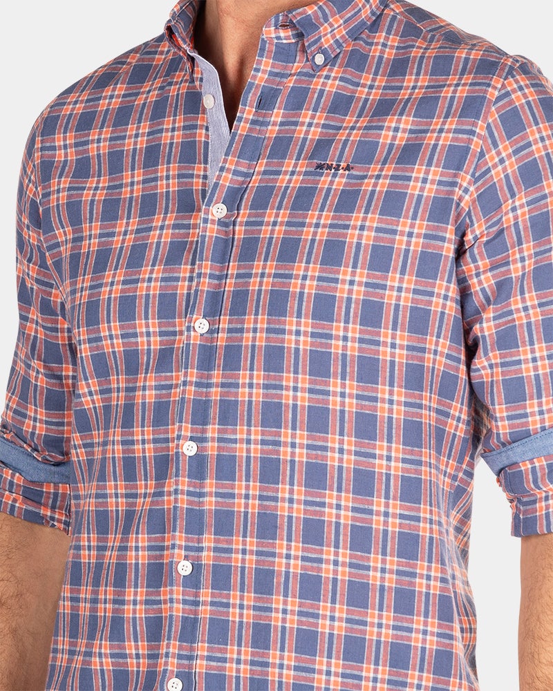 Checkered shirt with blue and pink - Dusk Navy