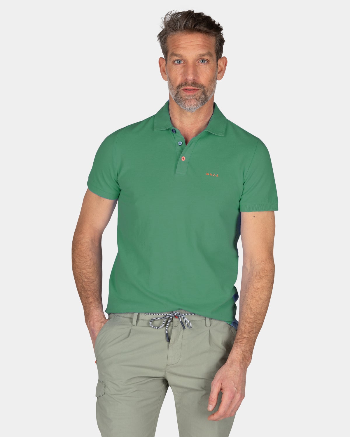 Plain cotton polo - Amazon Green
