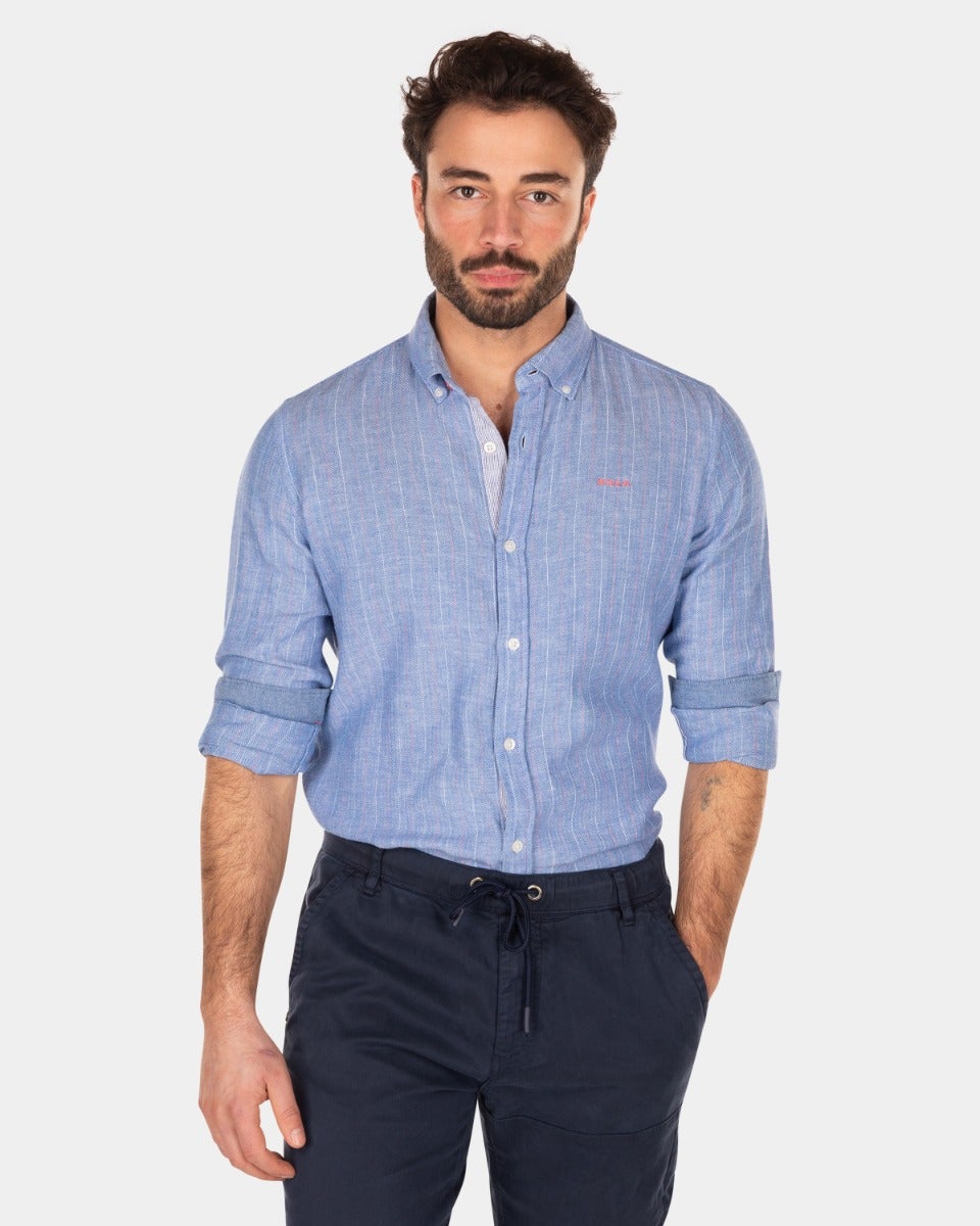 Linen solid coloured shirt - Universal Blue