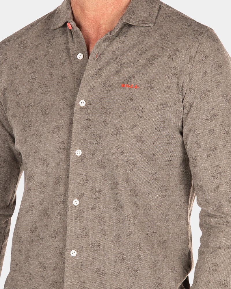 Grey long sleeved shirt with flower print - Misty Army