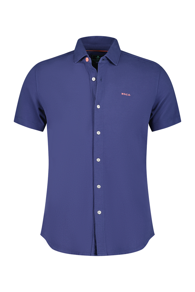 Cotton shirt with short sleeves - Dusk Navy
