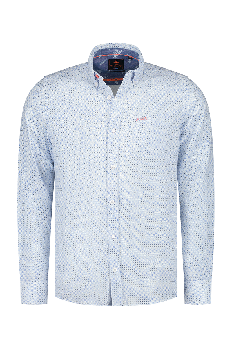 Linen shirt with dotted print - Universal Blue