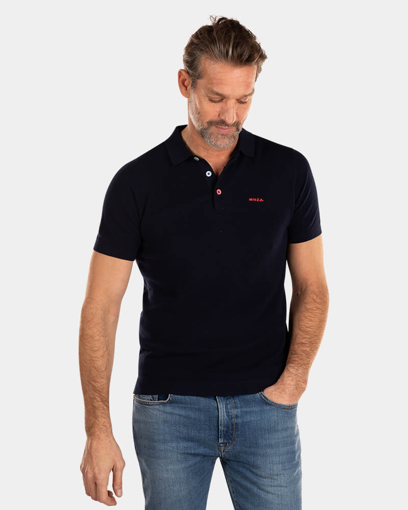 Solid coloured short sleeved polo shirt - Traditional Navy