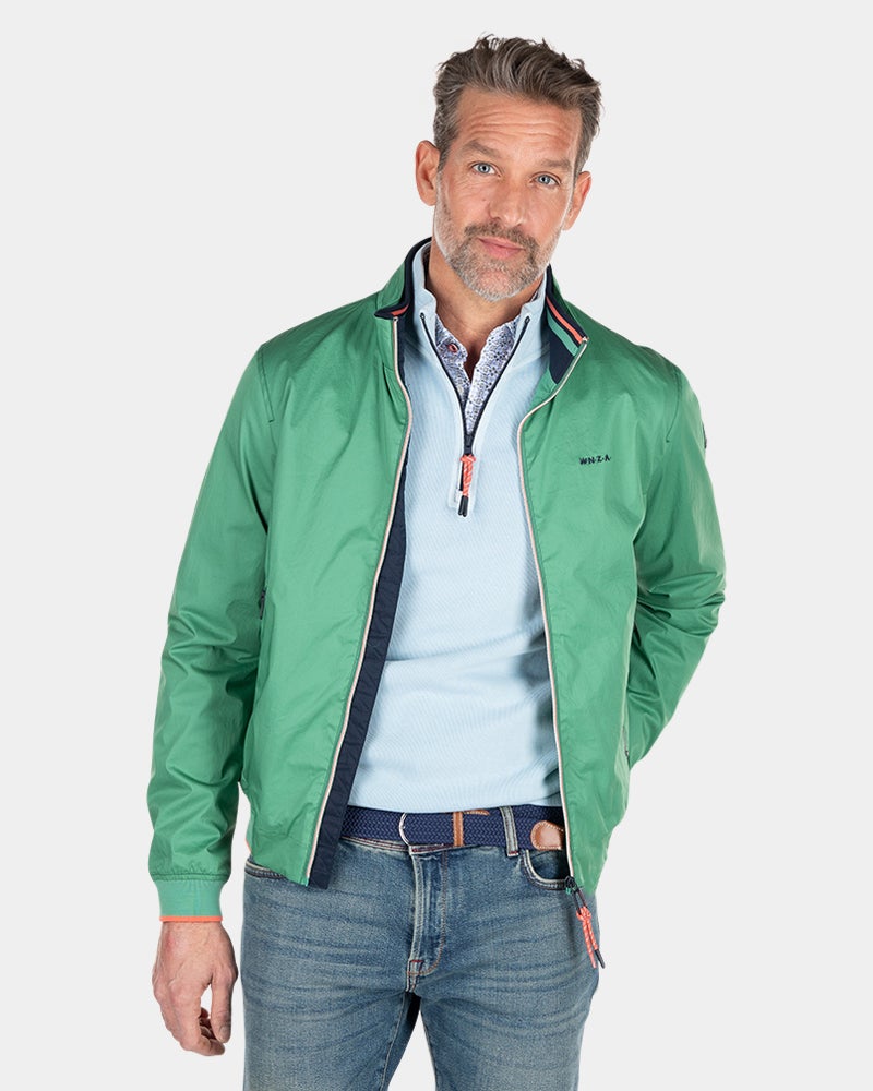 Cotton bomber jacket - Amazon Green