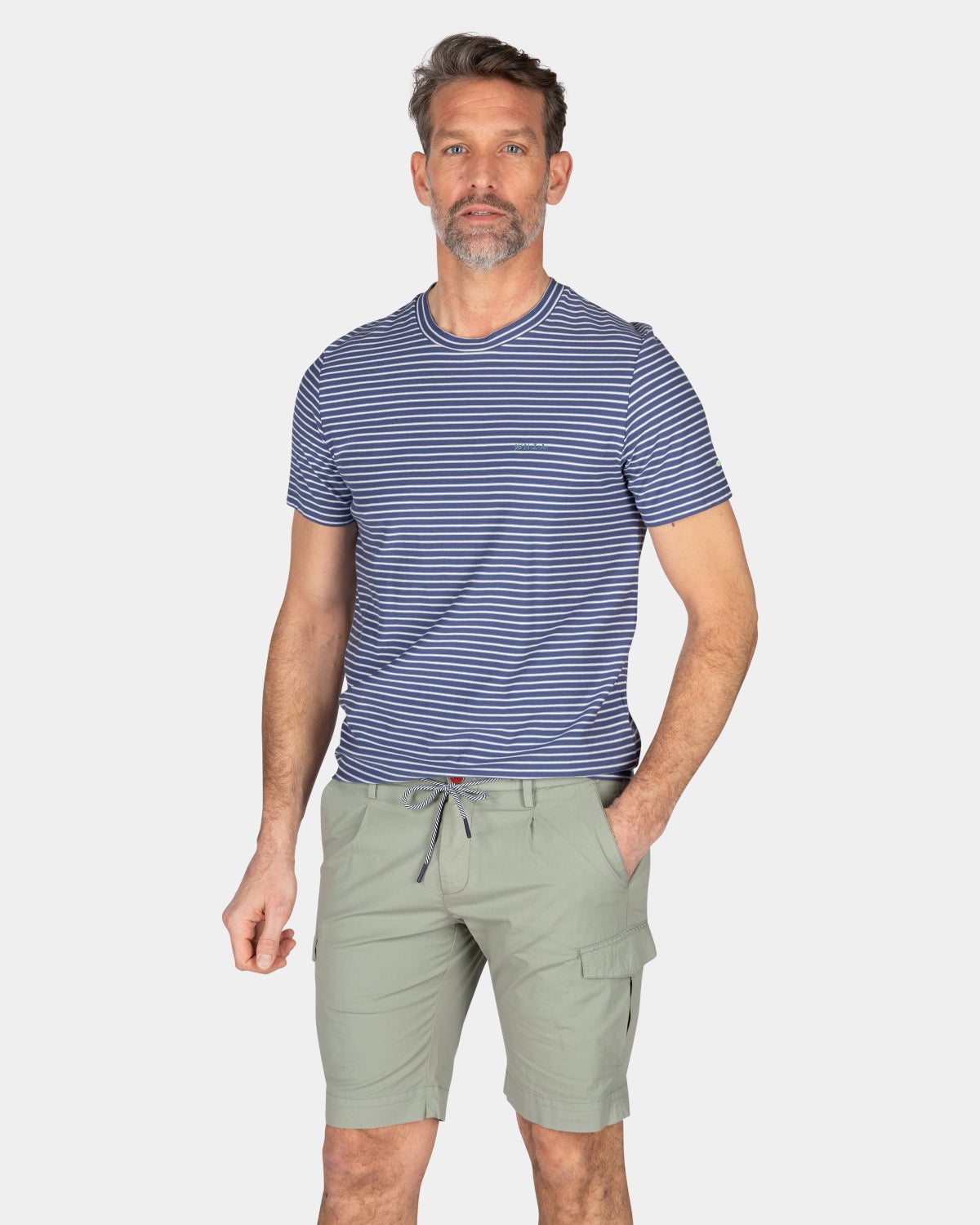 Striped cotton t-shirt - Dusk Navy