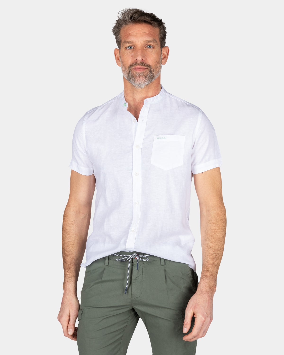 Plain shirt short sleeves - White
