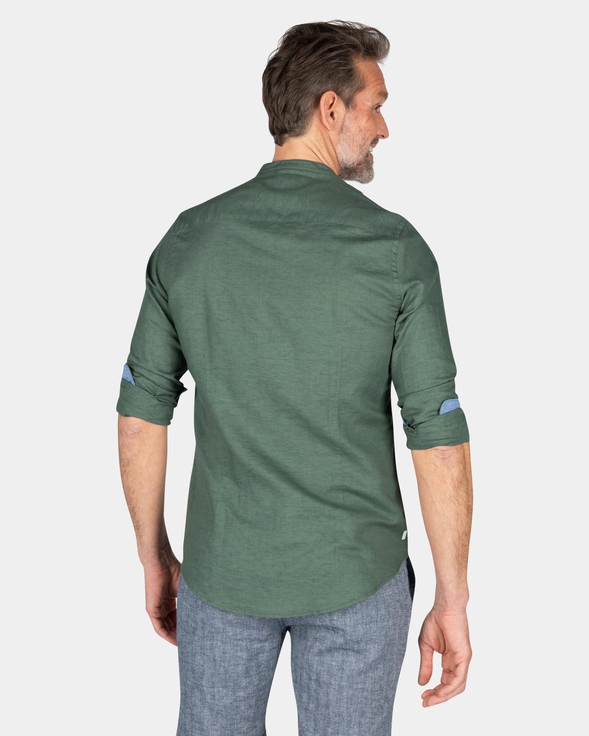 Plain shirt without collar - Chalk Green