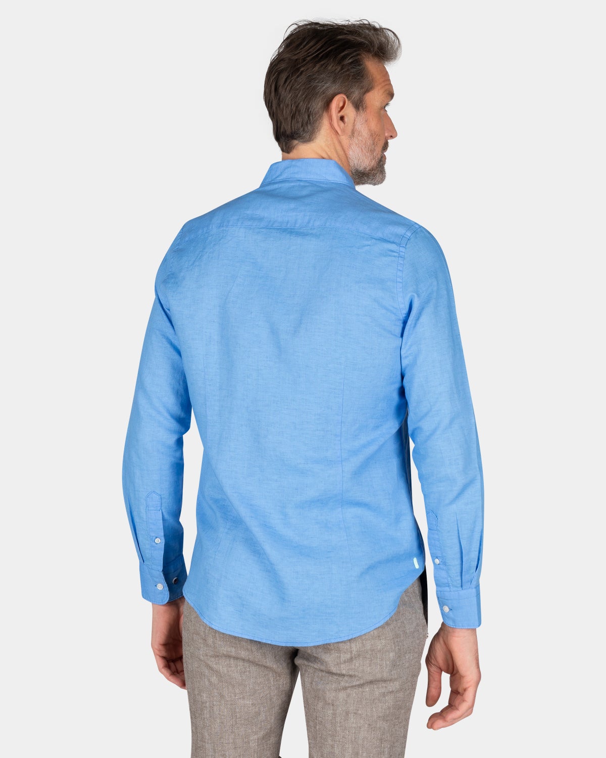 Plain linen shirt - Bed Blue