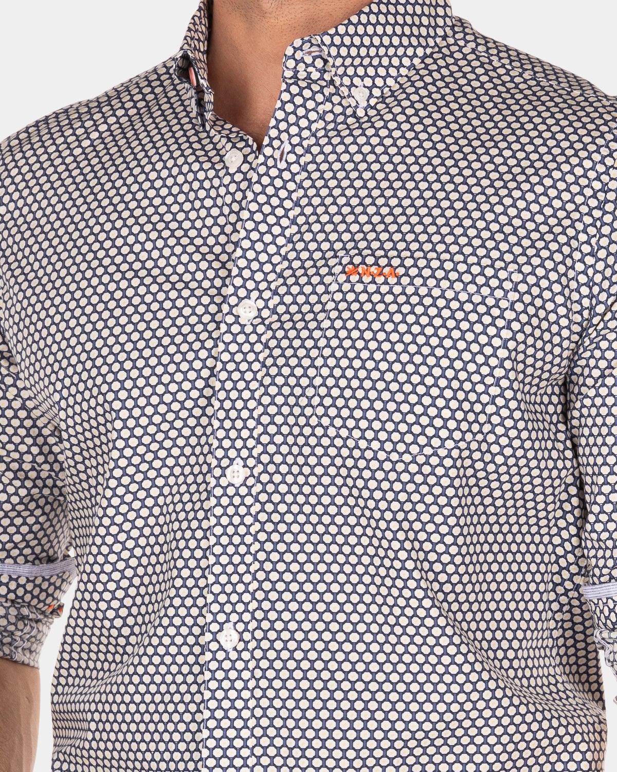 Cotton shirt with dots - Dusk Navy
