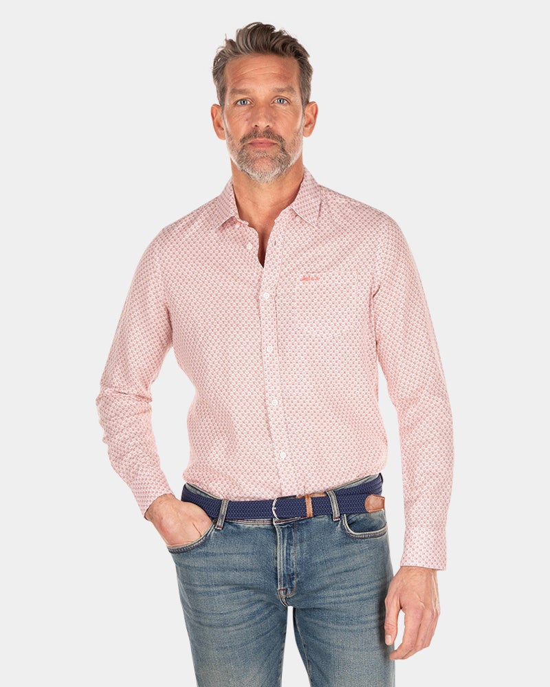 Linen shirt with dotted print - Red Cider