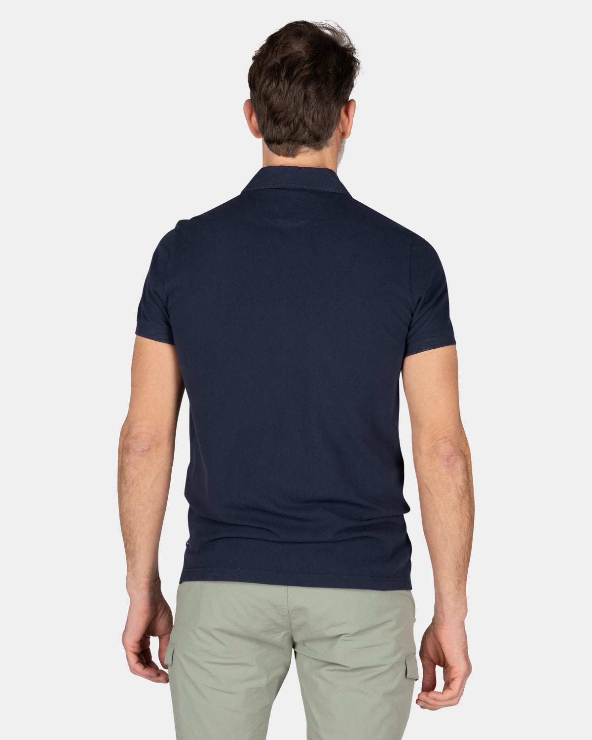 Plain cotton polo shirt - Traditional Navy