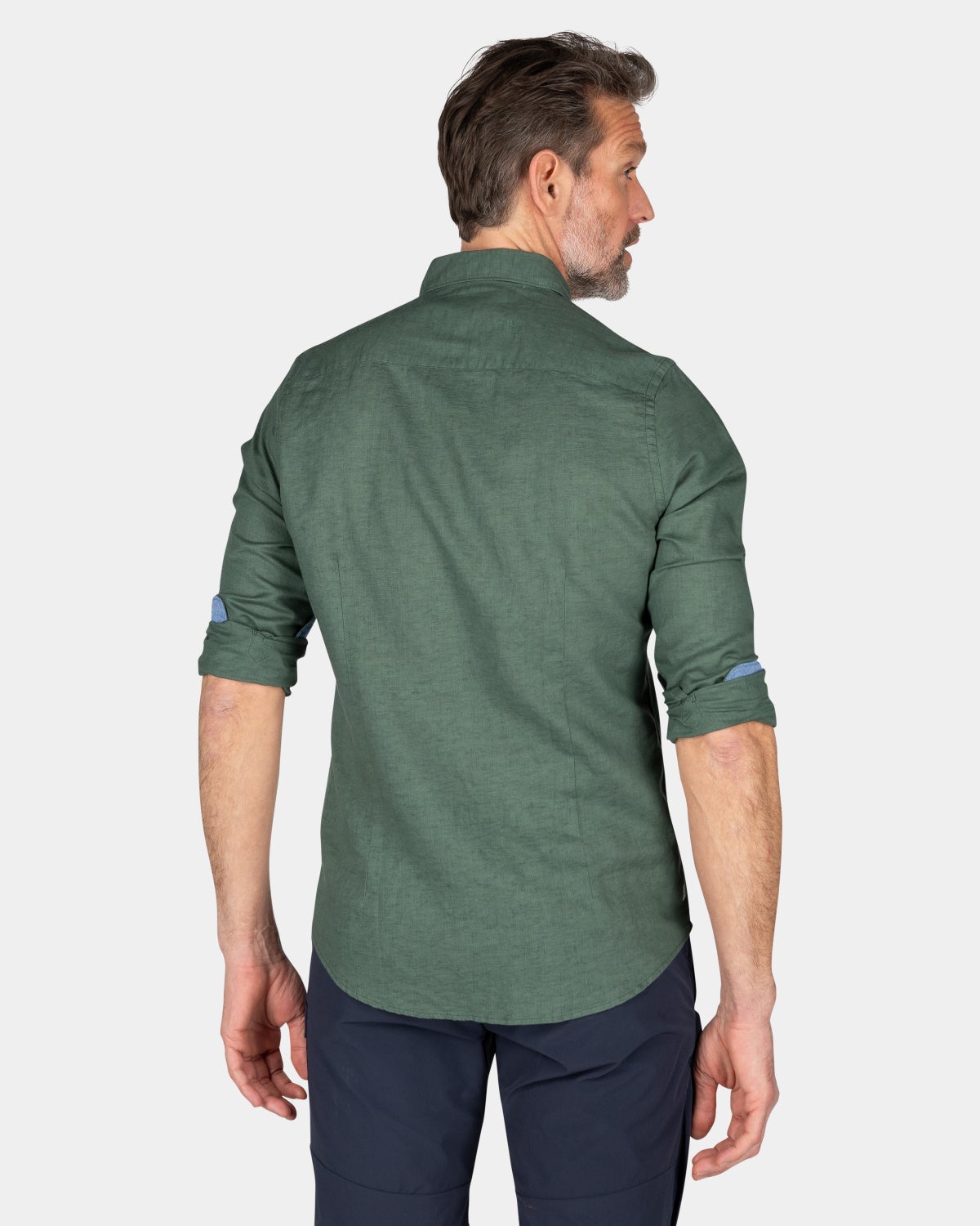 Plain linen shirt  - Chalk Green