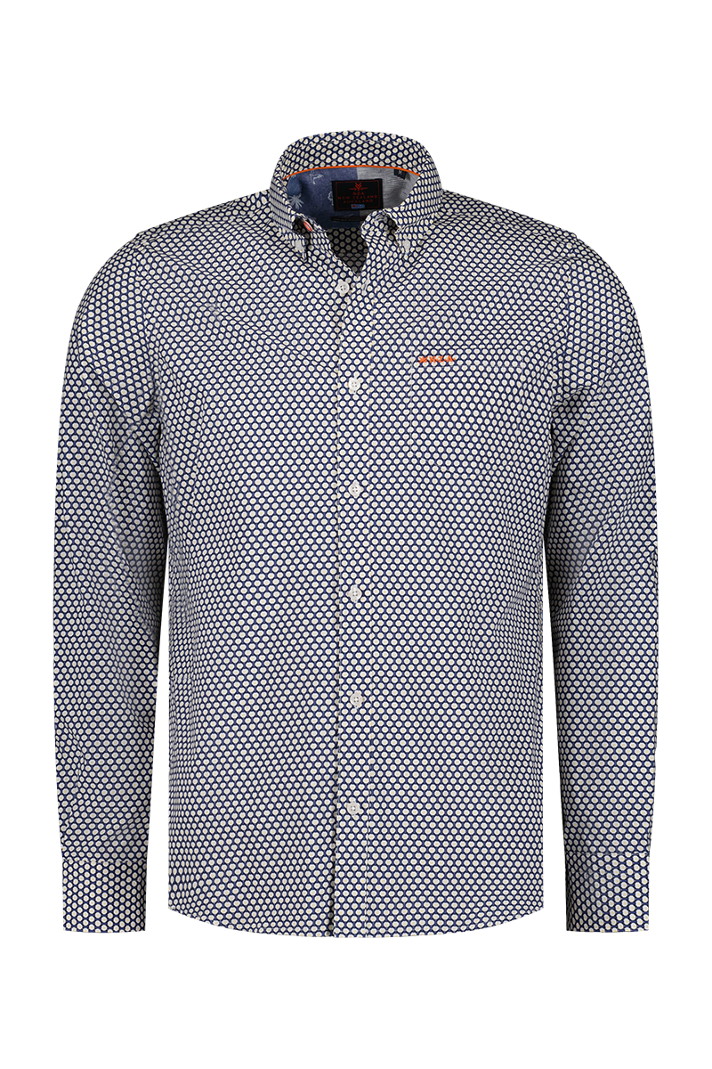 Cotton shirt with dots - Dusk Navy