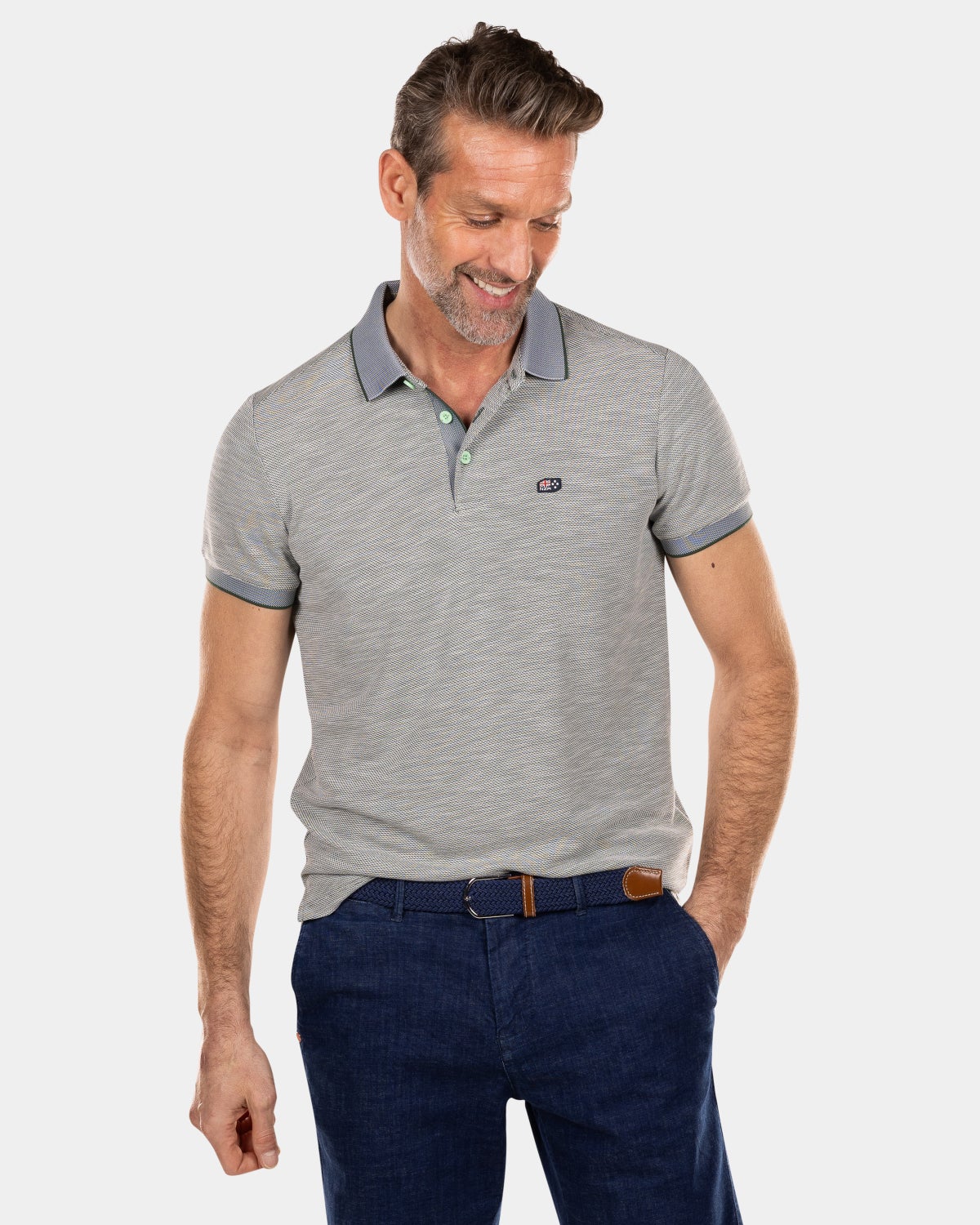 Plain polo made of durable material - Chalk Green