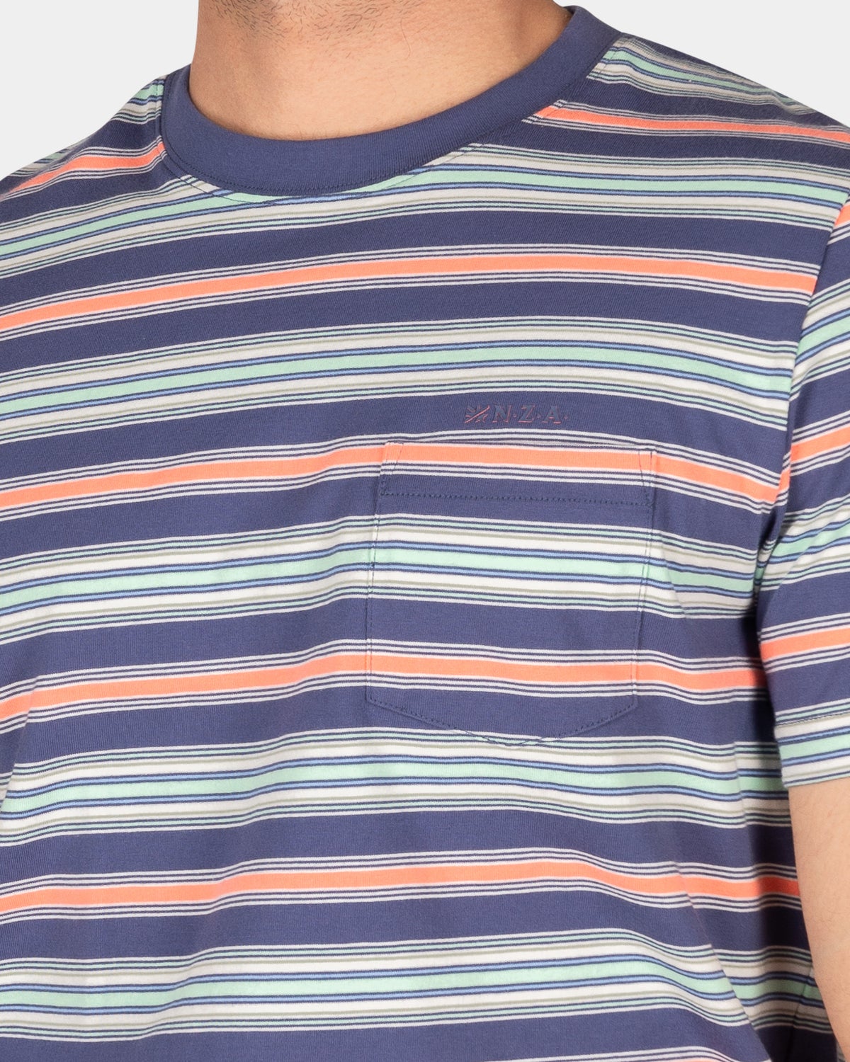 Cotton T-shirt with stripes - Dusk Navy