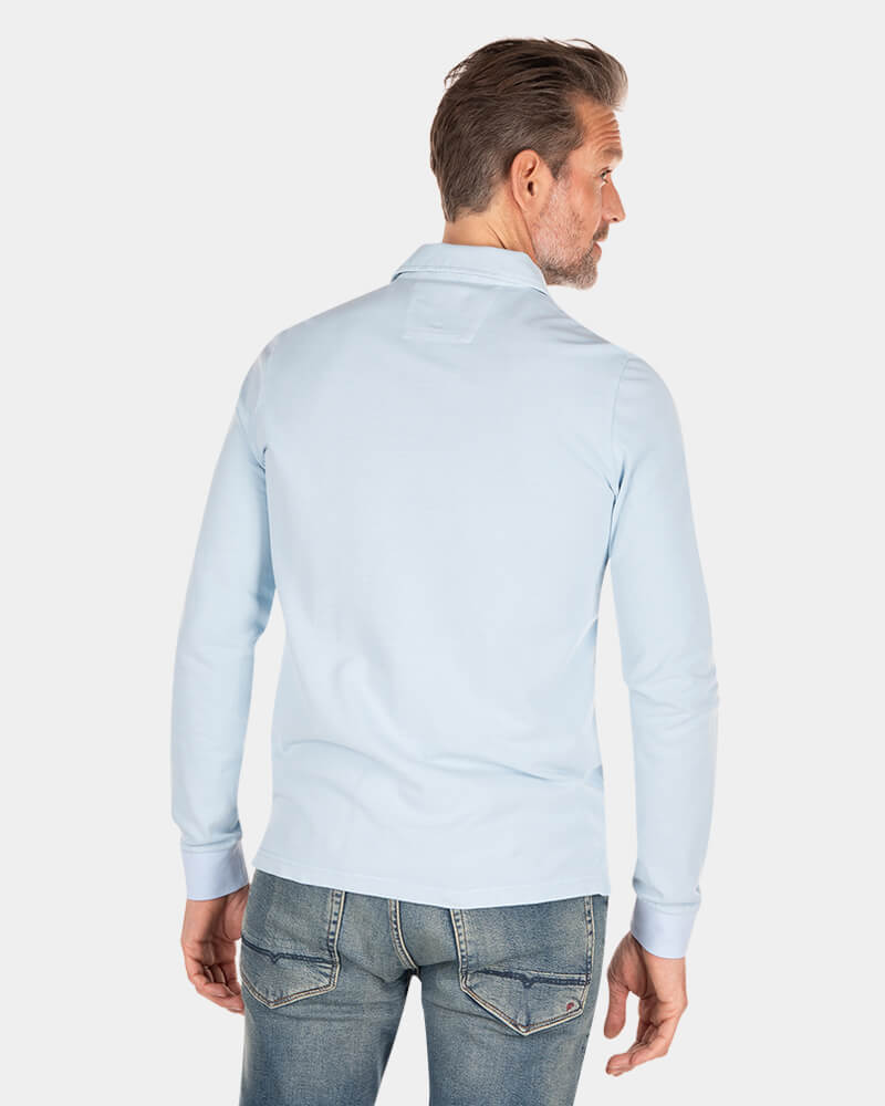 Solid coloured long sleeved polo - Universal Blue