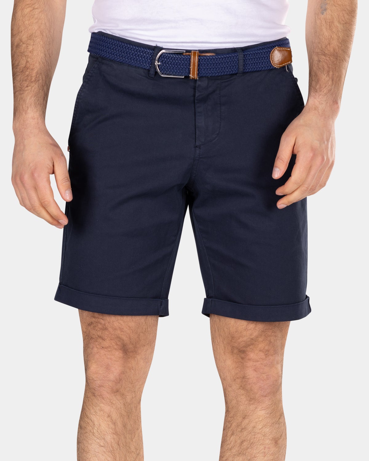 Cotton chino shorts - Traditional Navy