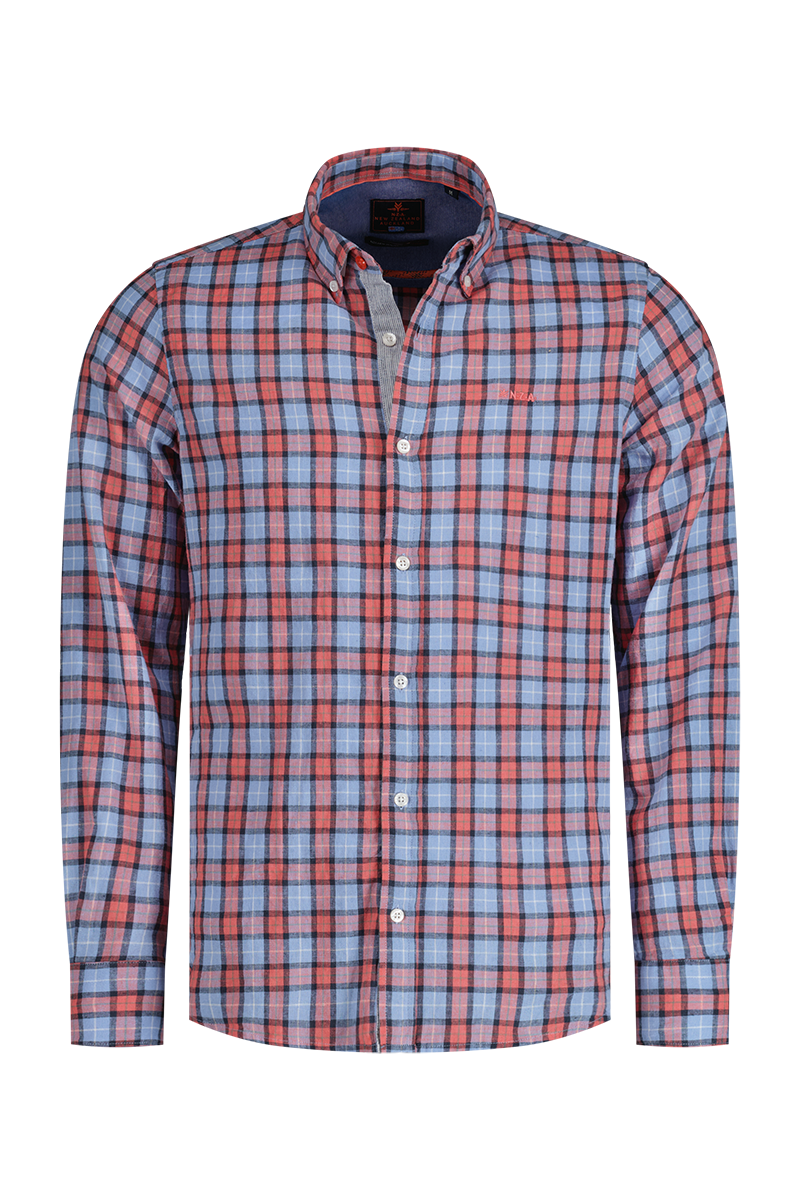 Linen checkered shirt - Universal Blue