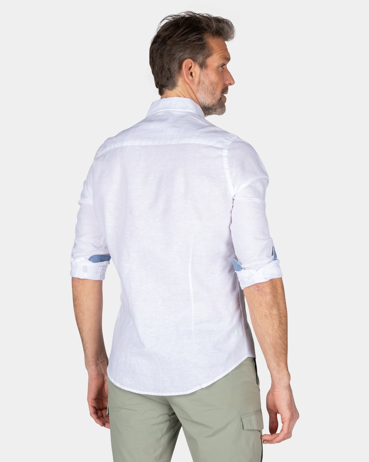 Plain linen shirt in many colors - White