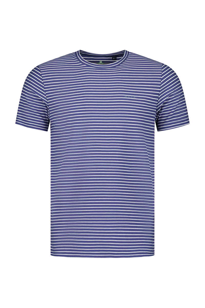 Striped cotton t-shirt - Dusk Navy