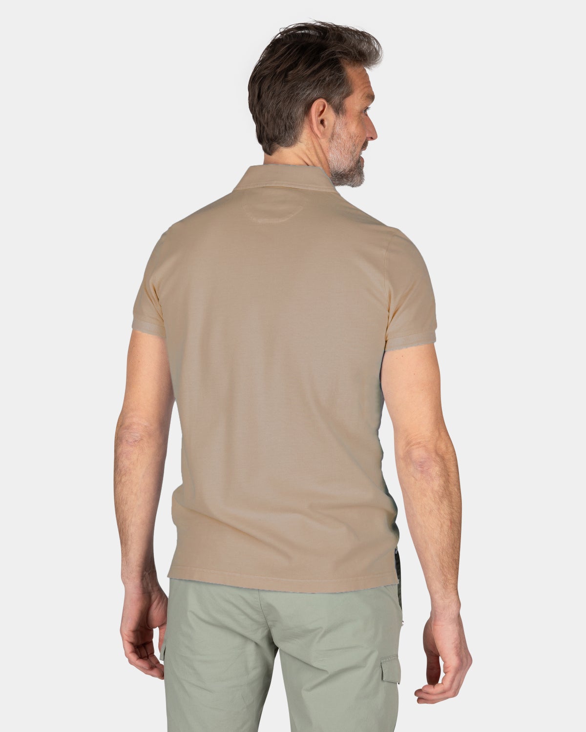 Plain cotton polo shirt - Shimmering Sand