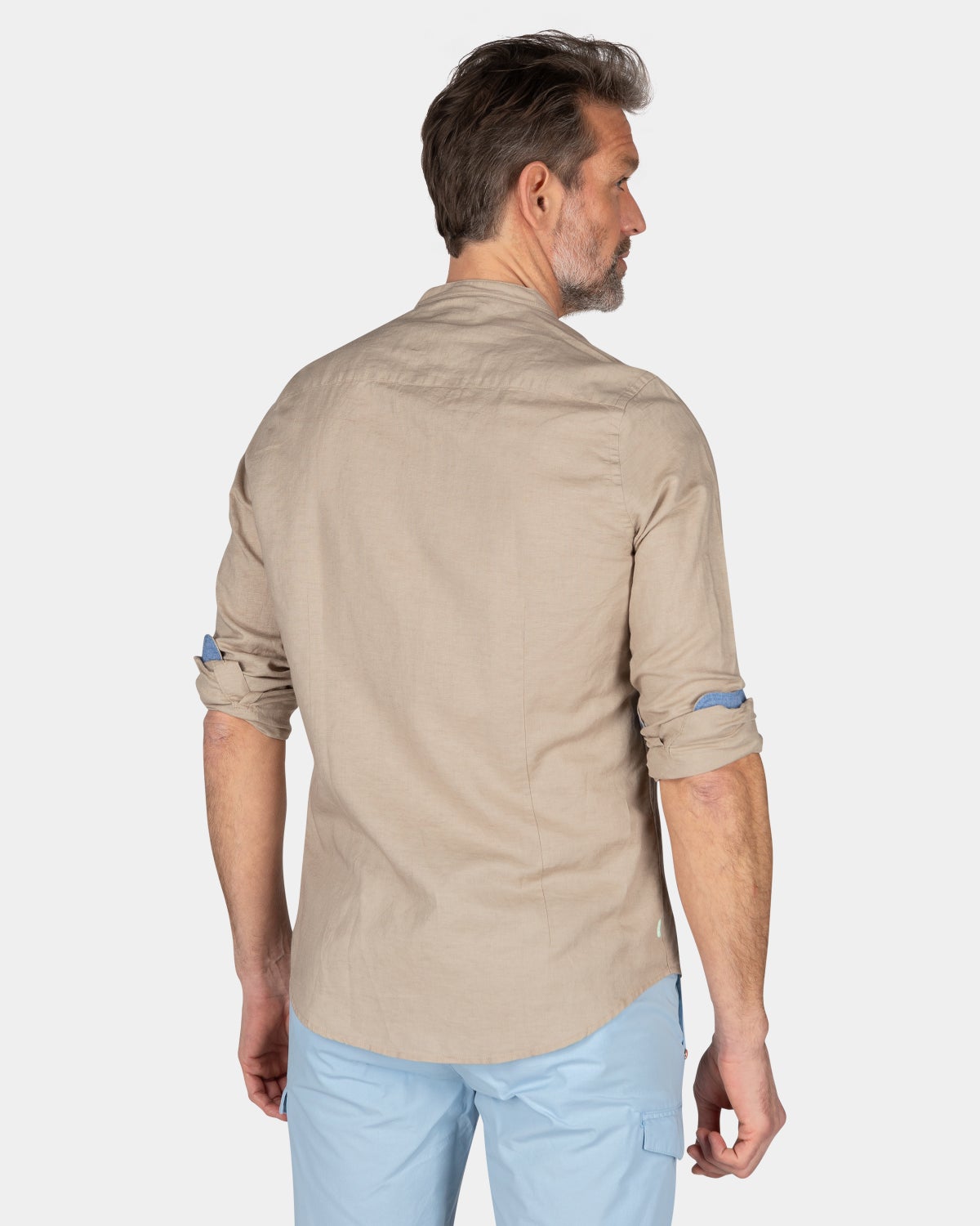 Plain shirt without collar - Shimmering Sand