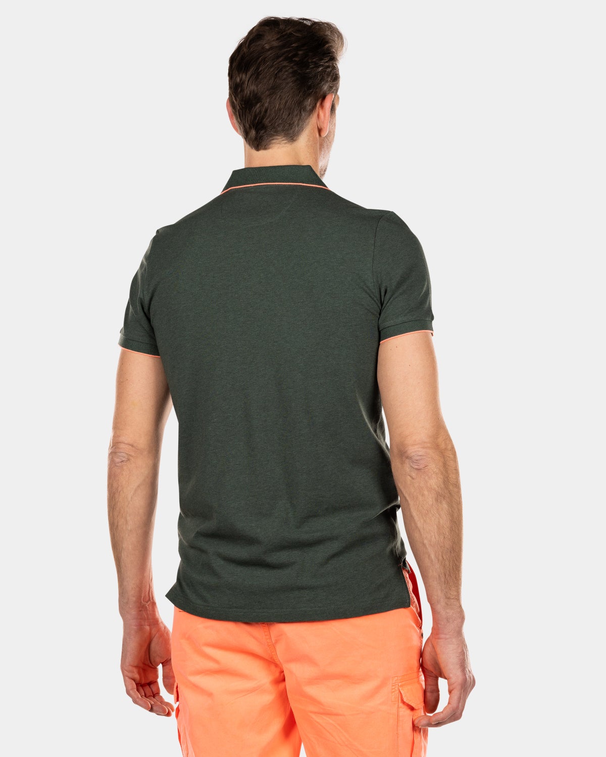 Plain polo with stretch - Chalk Green