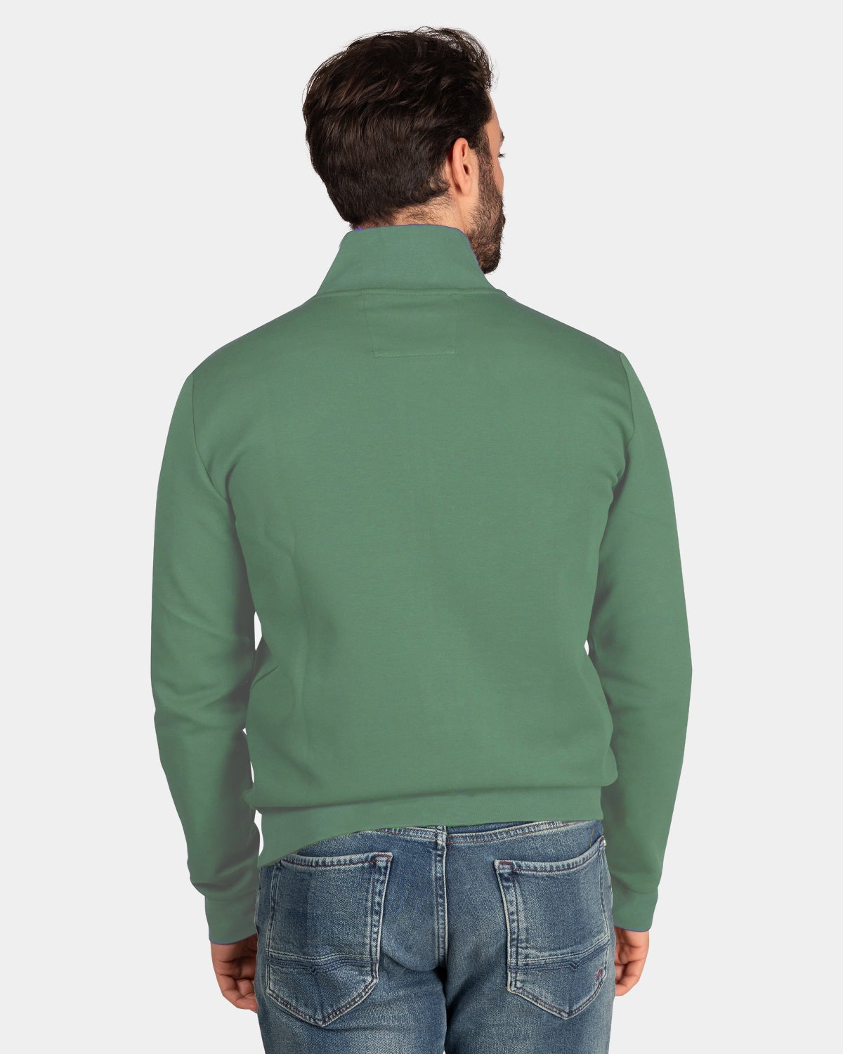 Cotton stretch cardigan - Amazon Green