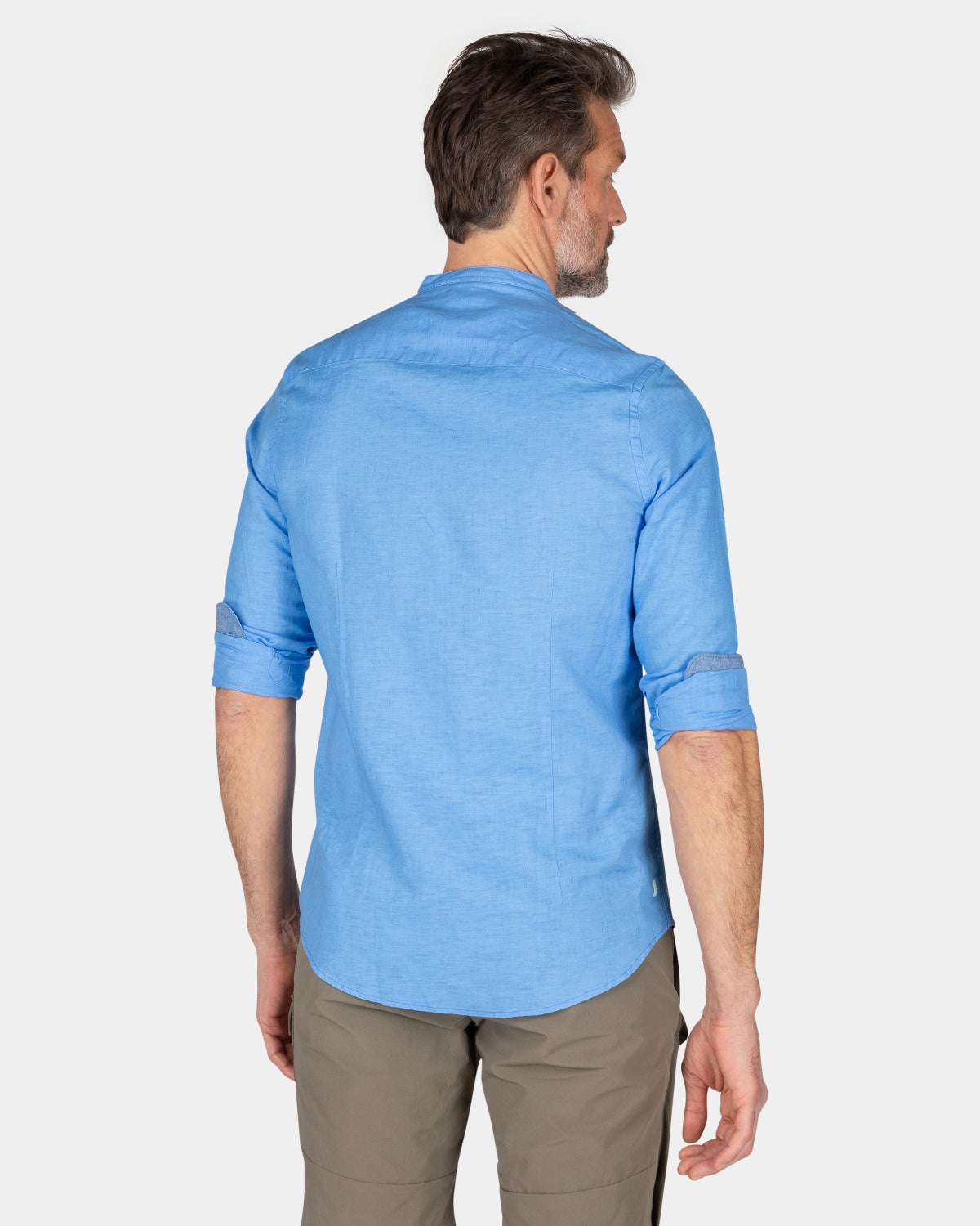 Plain shirt without collar - Bed Blue