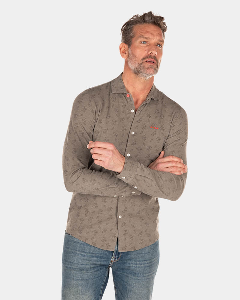 Grey long sleeved shirt with flower print - Misty Army