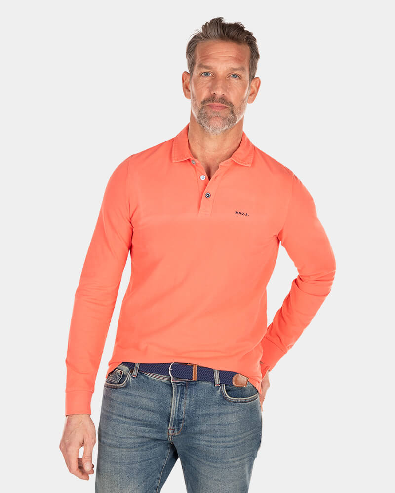 Solid coloured long sleeved polo - Red Cider
