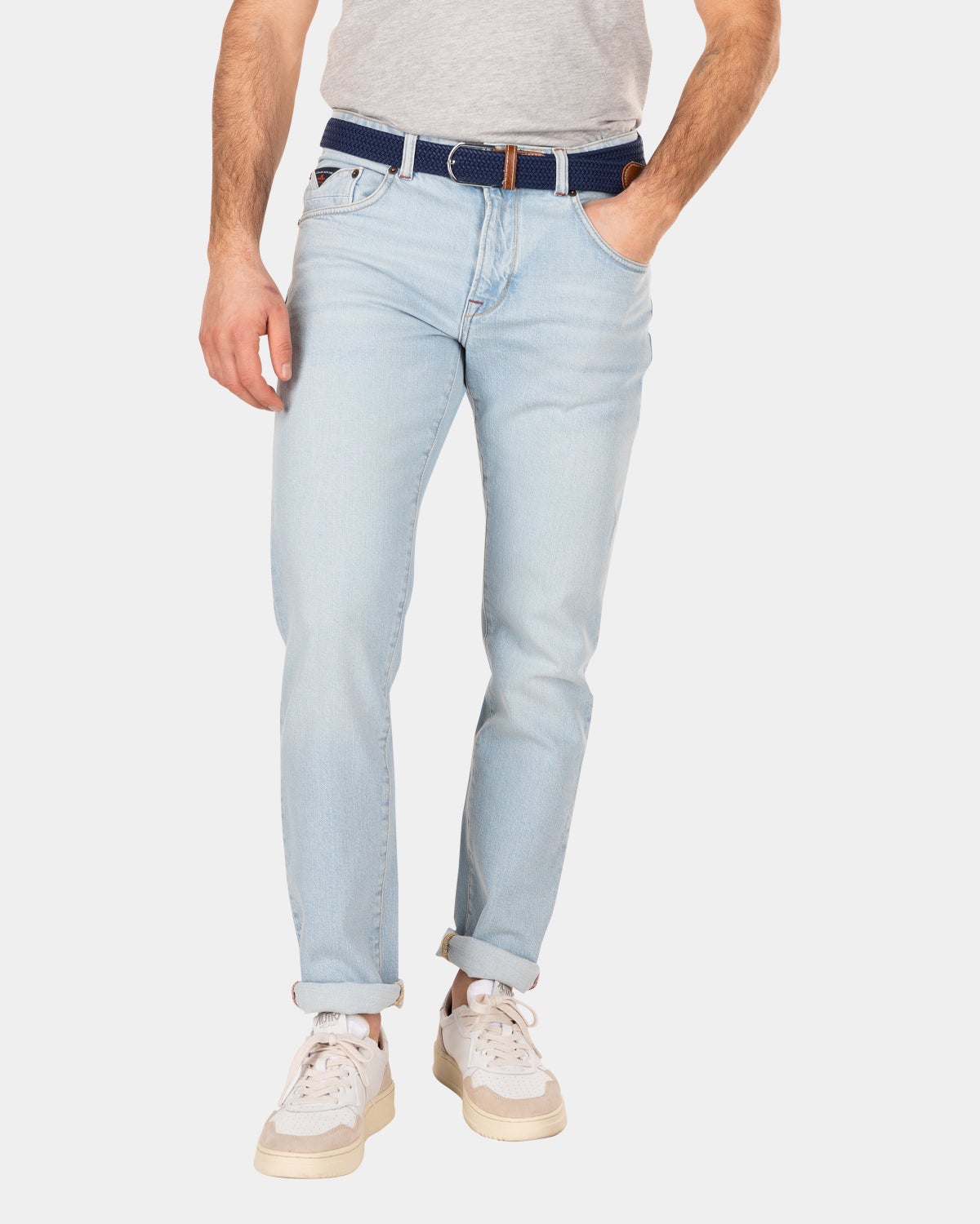 Light blue 5-pocket stretch jeans - Bleach Denim