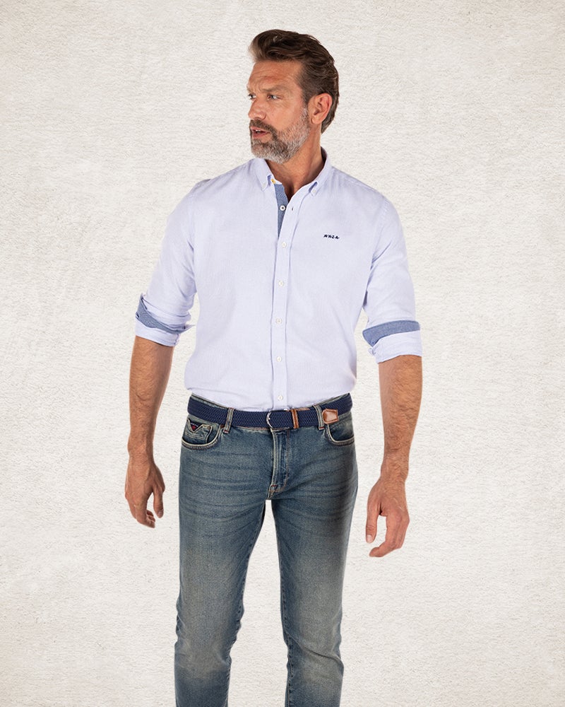 Light blue basic cotton shirt