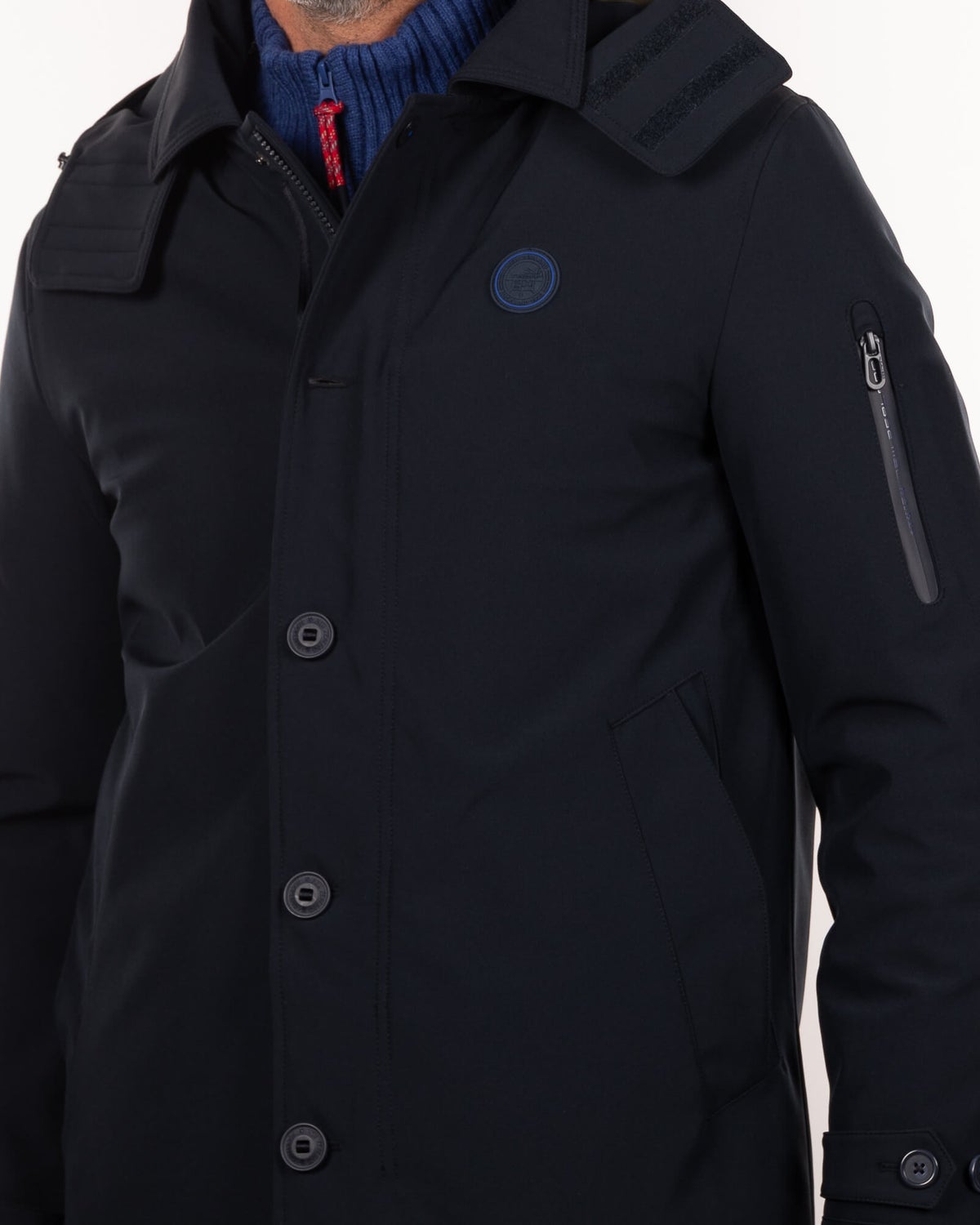 Hooded windproof parka jacket  - Pitch navy