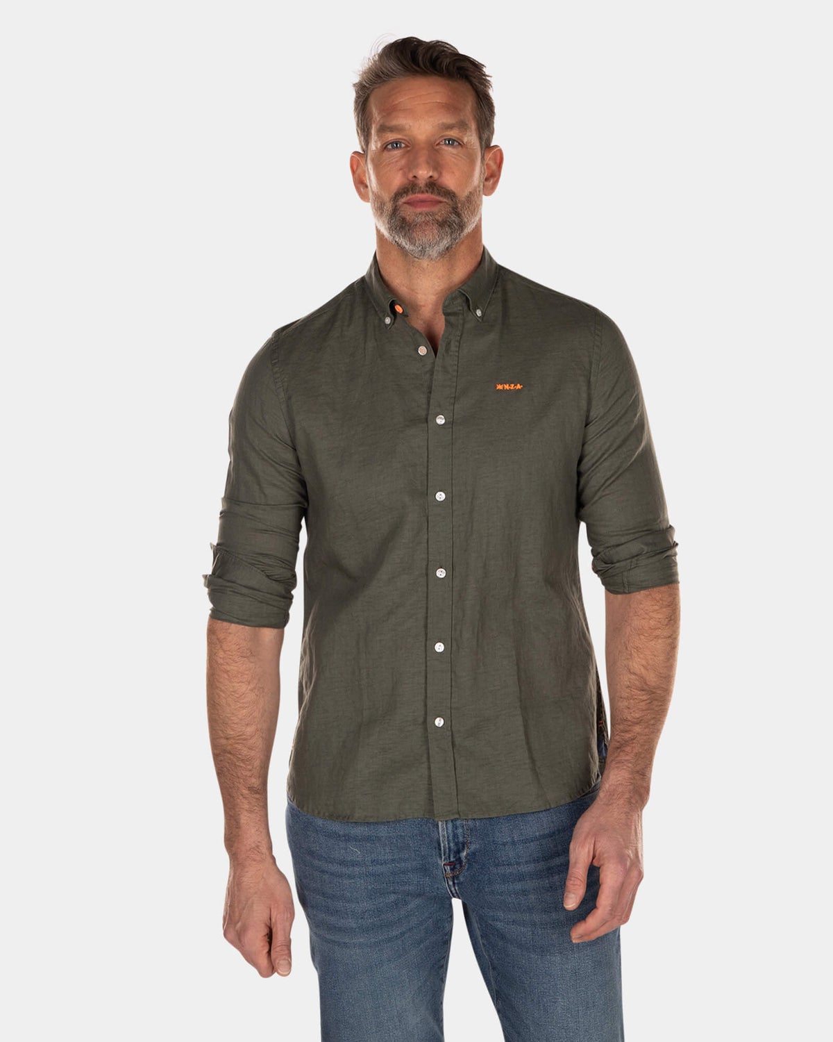 Plain linen shirt with long sleeves - High Summer Army