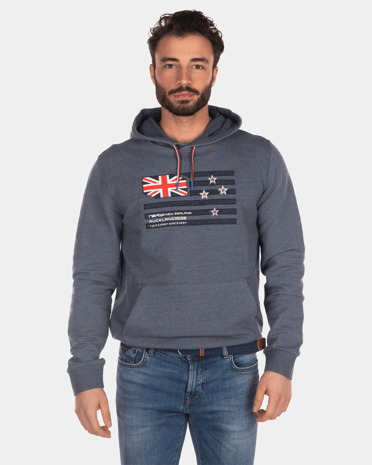 Hoodie with flag - Green Grey