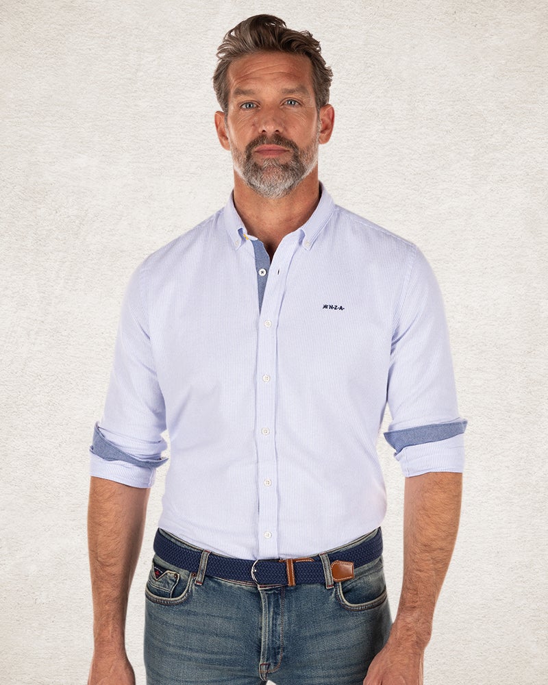 Light blue basic cotton shirt