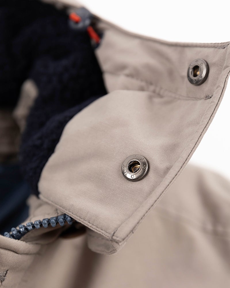 Canvas parka-jacket hooded - Tar grey