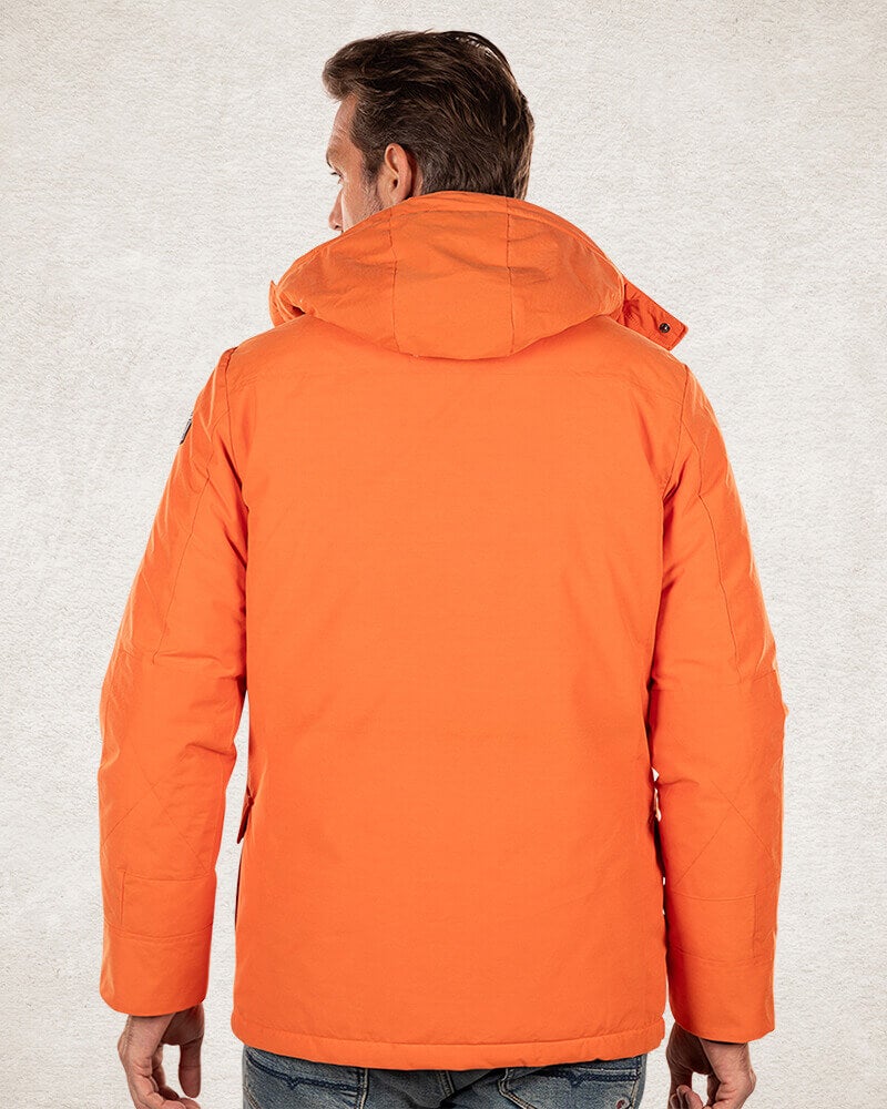 Canvas hooded parka jacket - Ginger Orange