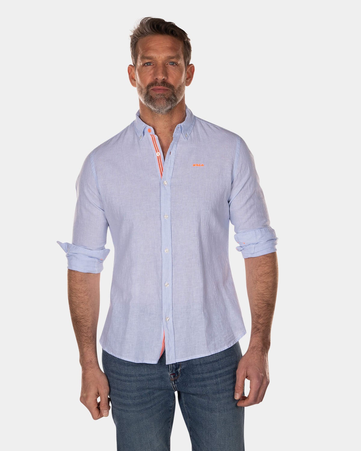 Basic cotton shirt light blue - Light Blue