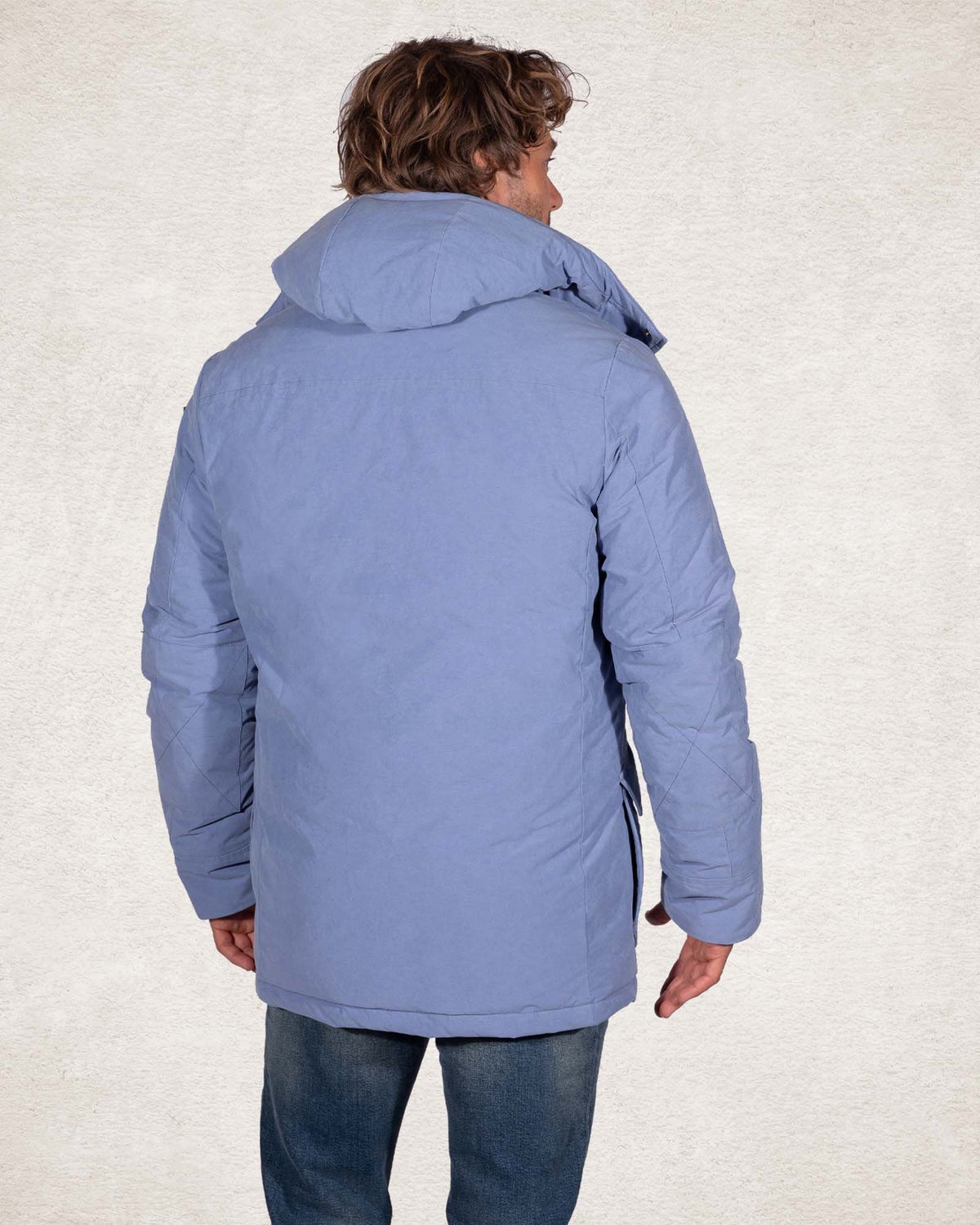 Canvas hooded parka jacket - Cloudy Blue