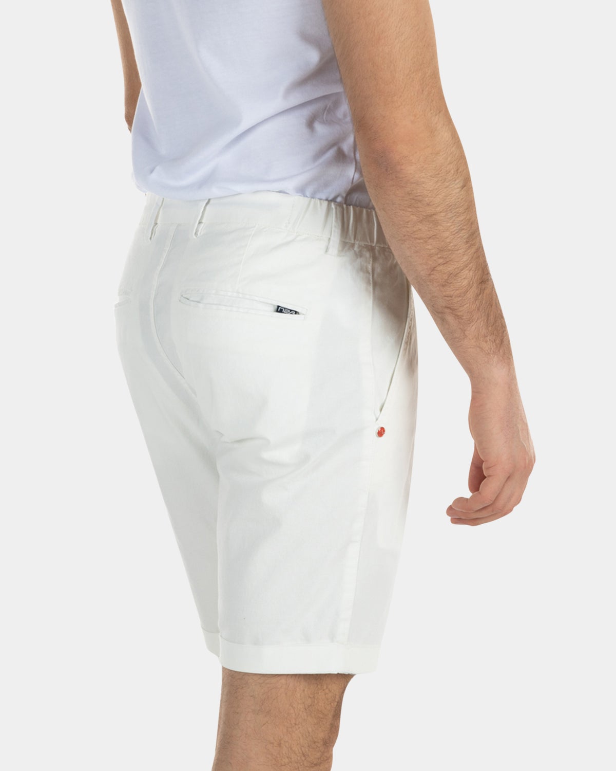 White cotton chino shorts - Cream