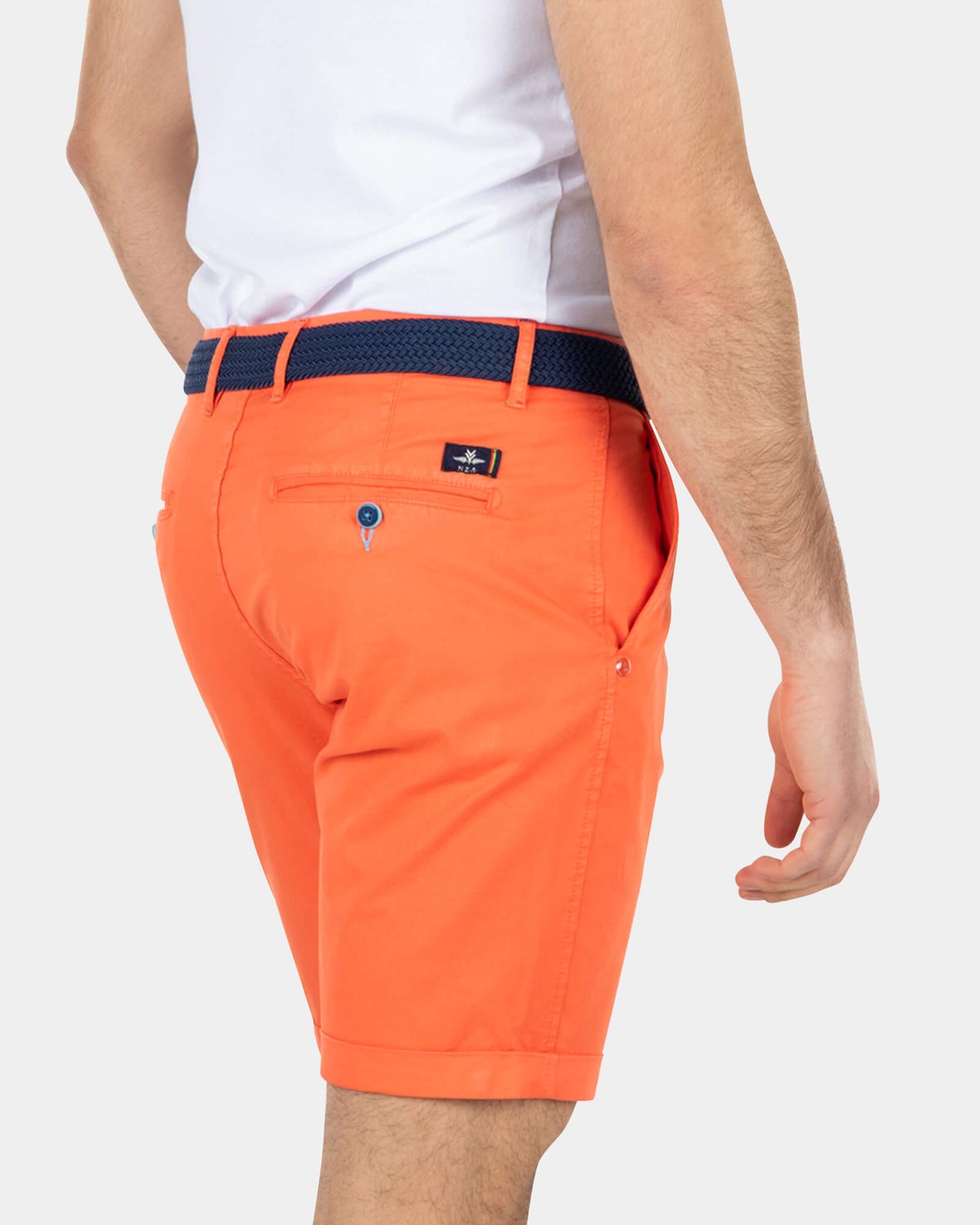 Cotton stretch chino shorts - Burned Orange
