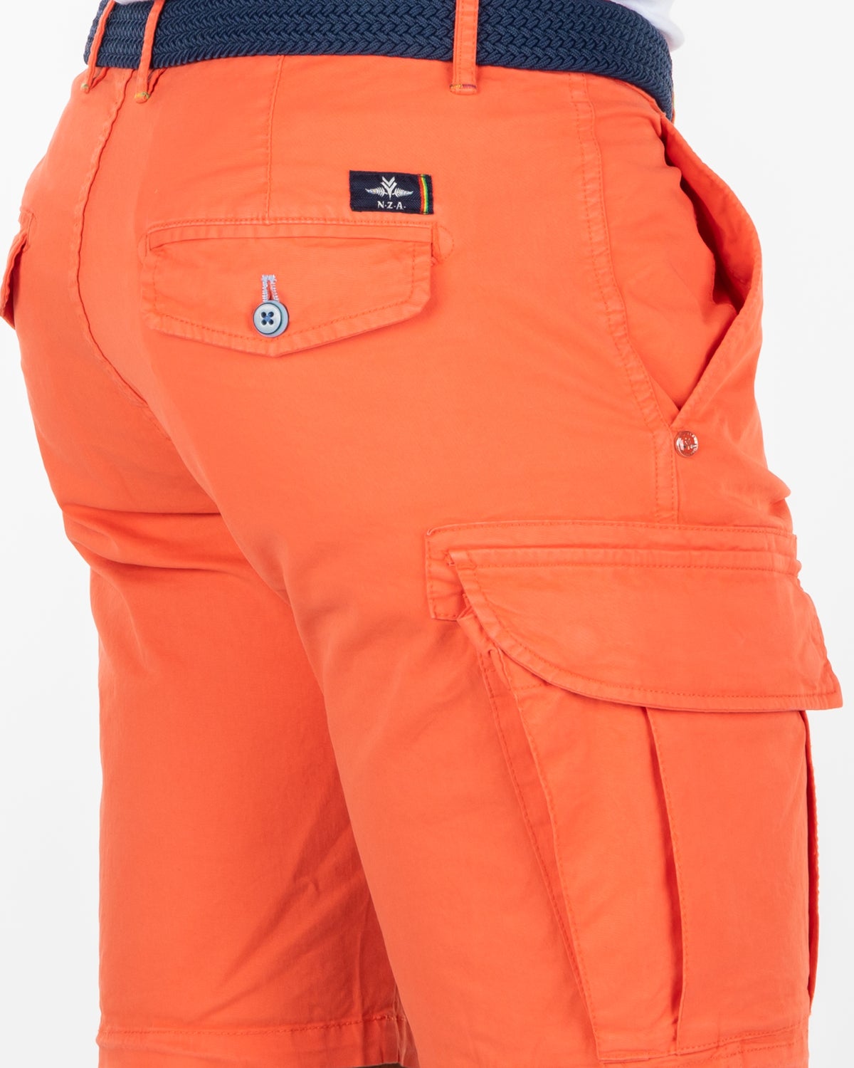 Cotton stretch cargo shorts - Burned Orange