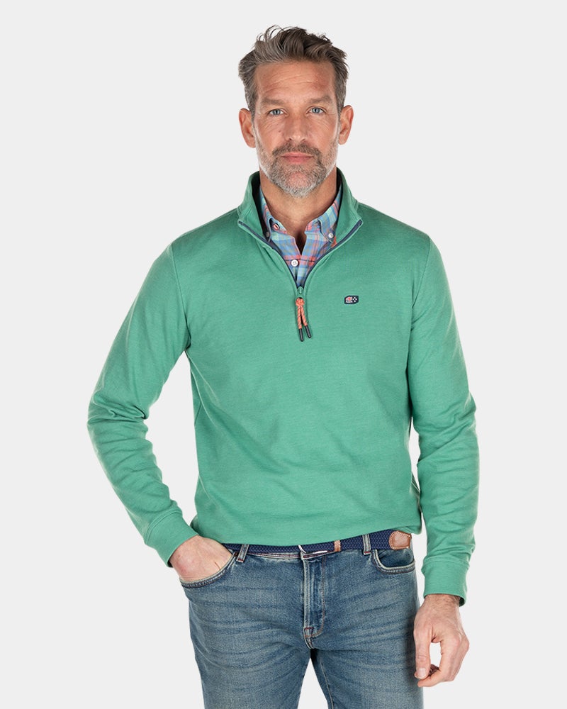 Fleece half zip sweater - Amazon Green