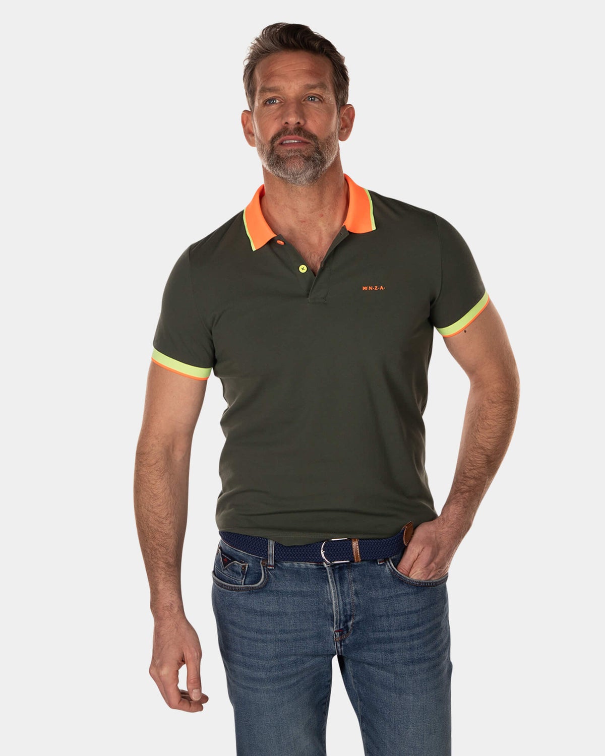 Basic cotton polo shirt - High Summer Army