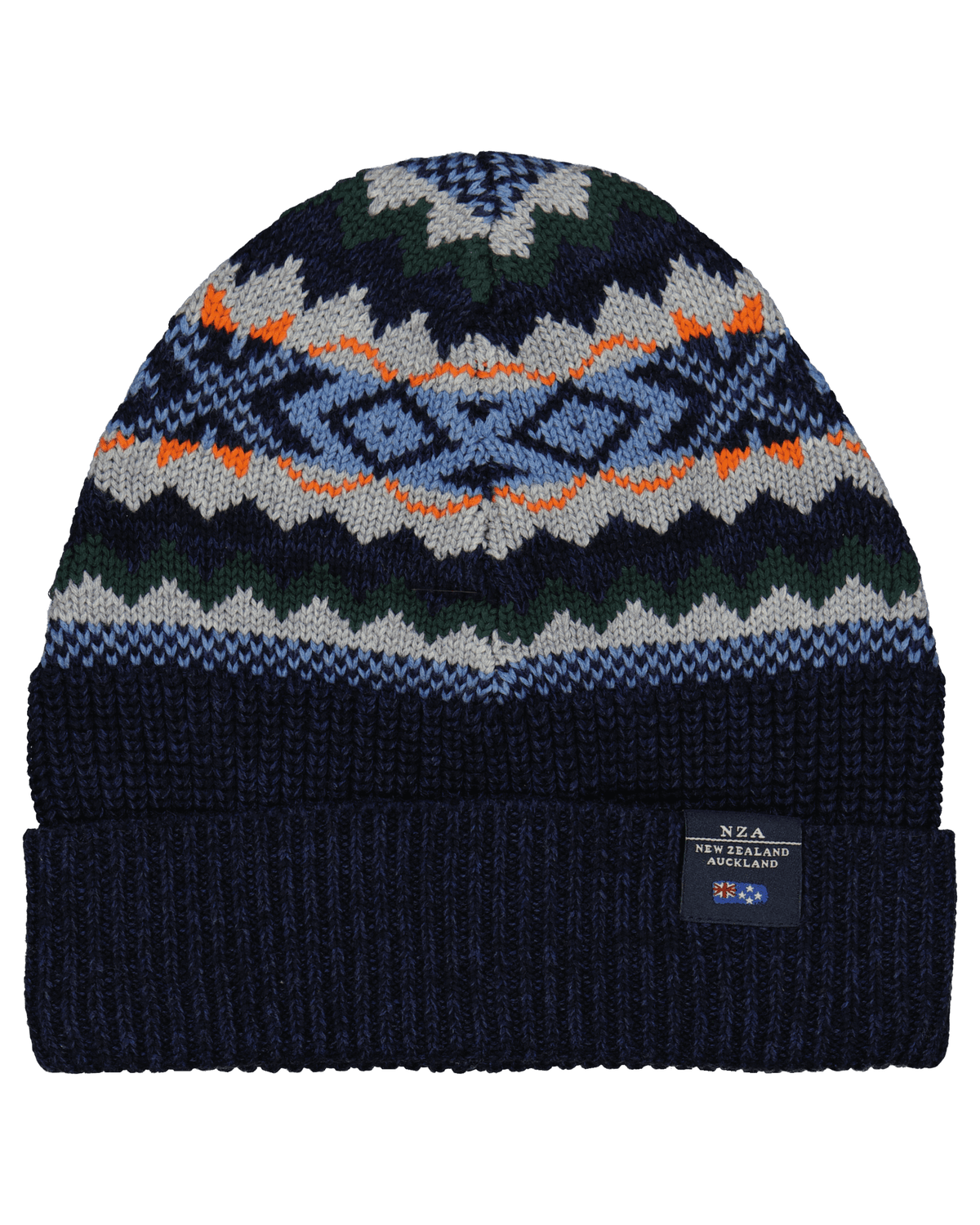 Knitted beanie with print - Pitch Navy
