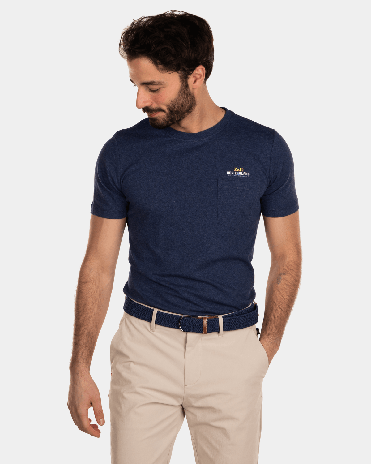 Cotton t-shirt with print - Key Navy